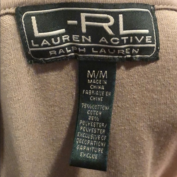 L-RL ative velour Olive zippier sweater - Picture 4 of 5